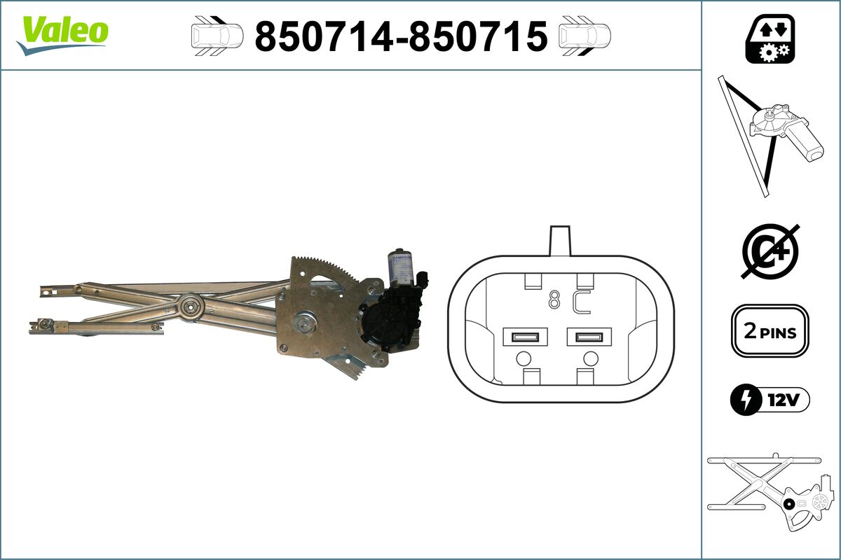 Window Regulator - 850714 VALEO